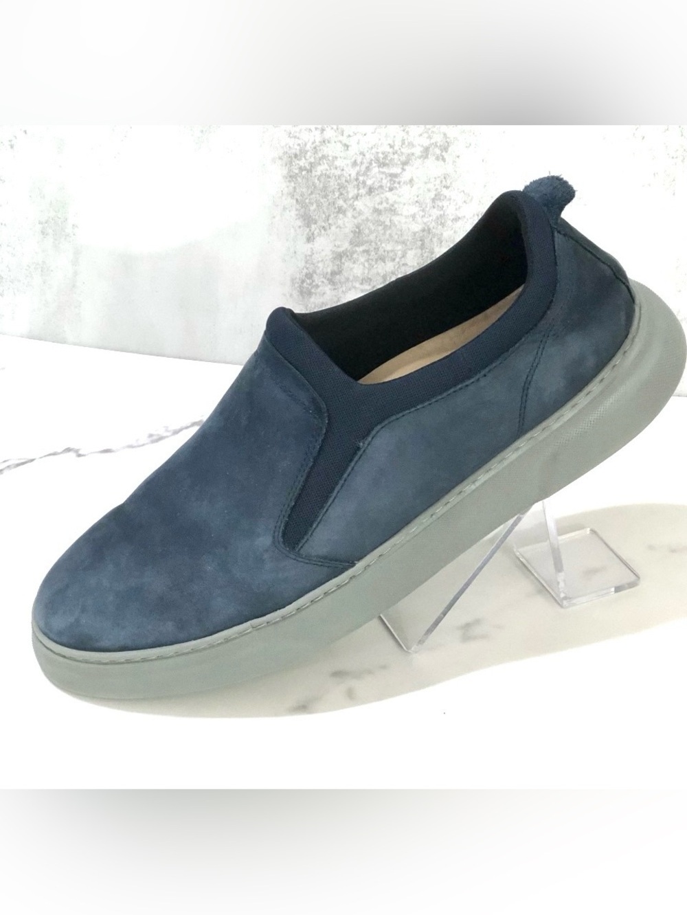 Samuel Hubbard Flight Slip On Blue Nubuck Leather Casual Sneakers 11M